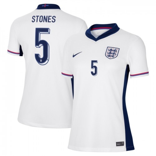 Fotballtrøye England Stones 5 Hjemmedrakt EM 2024 Kortermet - Damer Fotballtrøye England Stones 5 Hjemmedrakt EM 2024 Kortermet - Damer